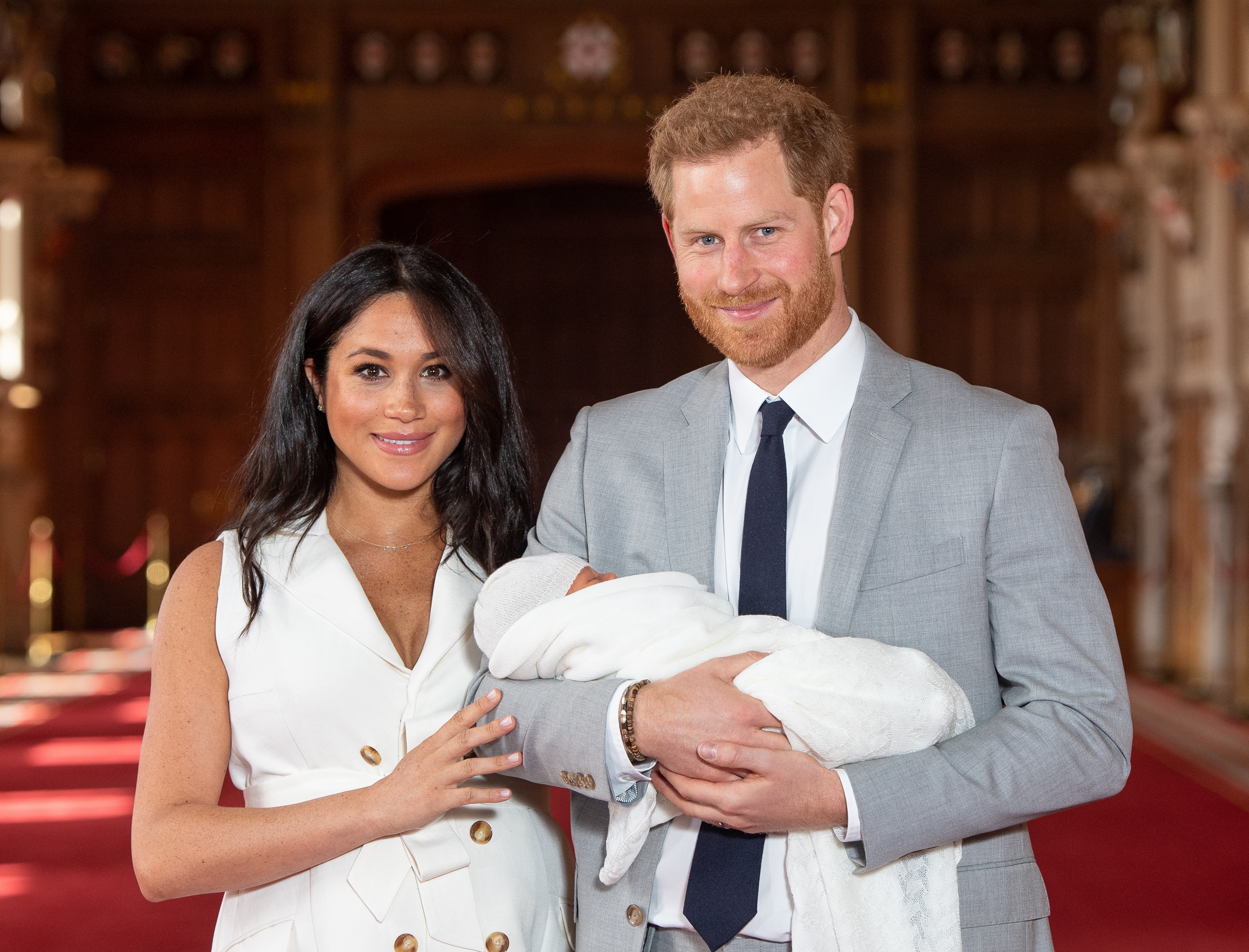 Meghan Markle, príncipe Harry e o pequeno Archie (Foto: Getty Images)