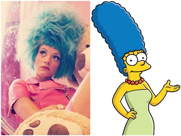 Lily Allen e Marge Simpson (Foto: Facebook/Divulgação)