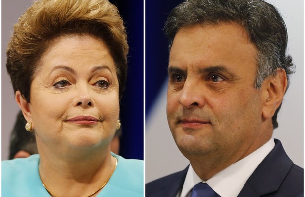 Dilma e Aécio Neves durante debate no SBT (Foto: Reuters)