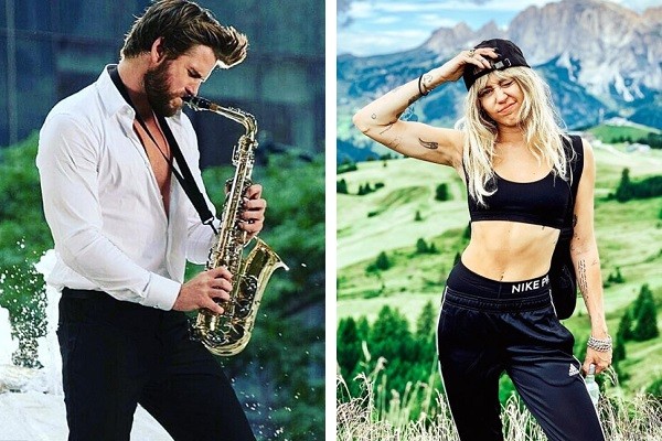 O ator Liam Hemsworth e a cantora Miley Cyrus (Foto: Instagram)
