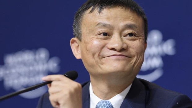 O CEO do Alibaba, Jack Ma , durante palestra no Fórum Econômico Mundial em Davos, na Suíça (Foto: Ruben Sprich/Reuters)