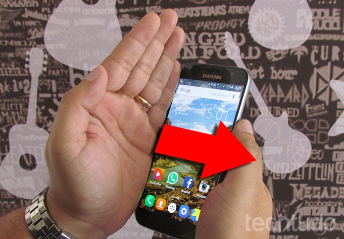 Tire print com um gesto na tela do Galaxy S7 (Foto: Paulo Alves/TechTudo)