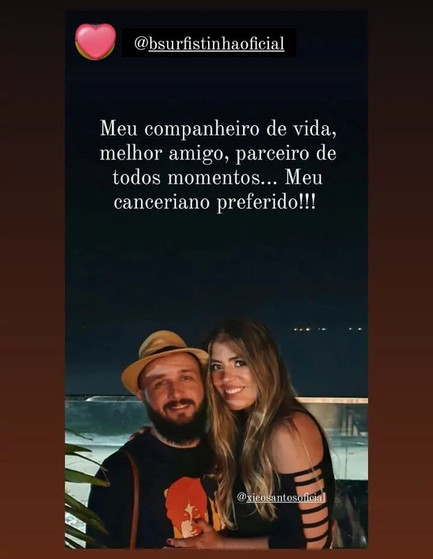 Bruna Surfistinha parabeniza o marido, Xico Santos, pelos 33 anos (Foto: Reprodução/Instagram)