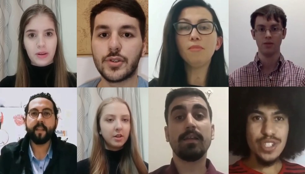 Brasileiros na China fazem vídeo pedindo que governo de Jair Bolsonaro os retirem de país afetado pelo surto do coronavírus — Foto: Reprodução/YouTube via BBC