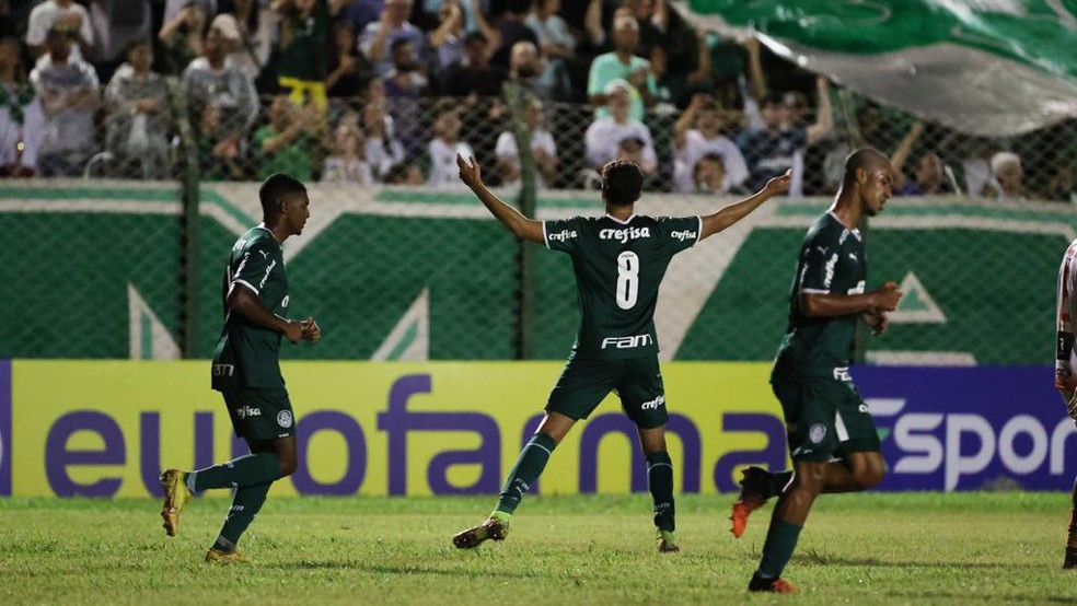 Pedro Lima comemora seu gol pelo Palmeiras na Copinha — Foto: Fotos: Fabio Menotti/Palmeiras