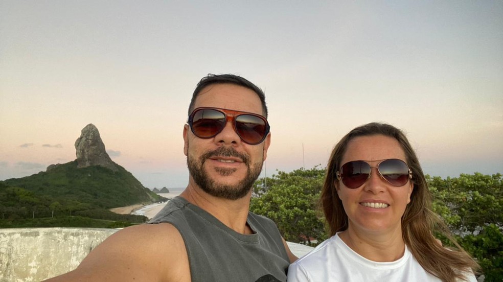 Casal comemorava 30 anos de casado em Noronha (PE) antes de José Edvaldo morrer em um mergulho — Foto: Arquivo pessoal