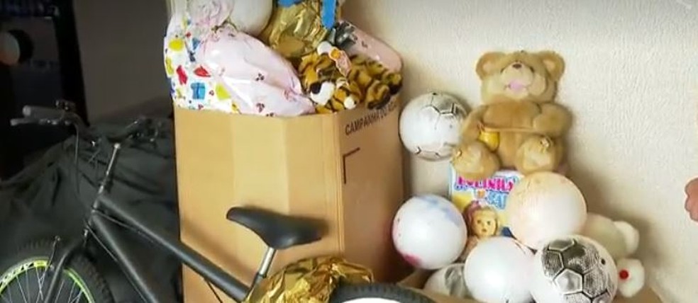 Campanha arrecada brinquedos para crianças em Santa Rita do Passa Quatro, Descalvado e Porto Ferreira — Foto: Reprodução/EPTV