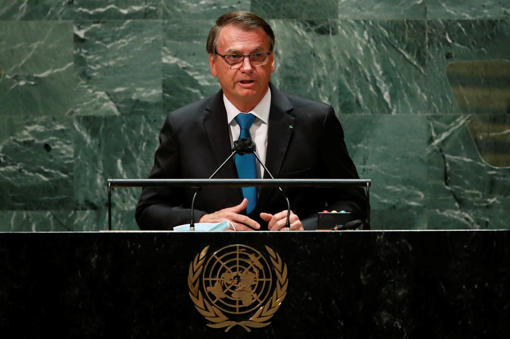 Bolsonaro na ONU — Foto: Eduardo Munoz/Reuters