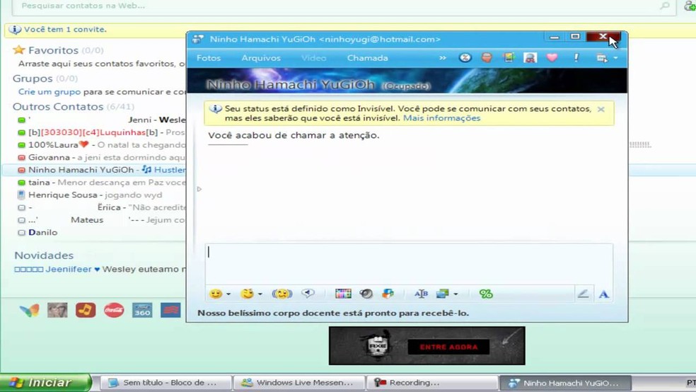 Houve um tempo em que o uso do MSN Messenger era praticamente unanimidade (Foto: Reprodução)