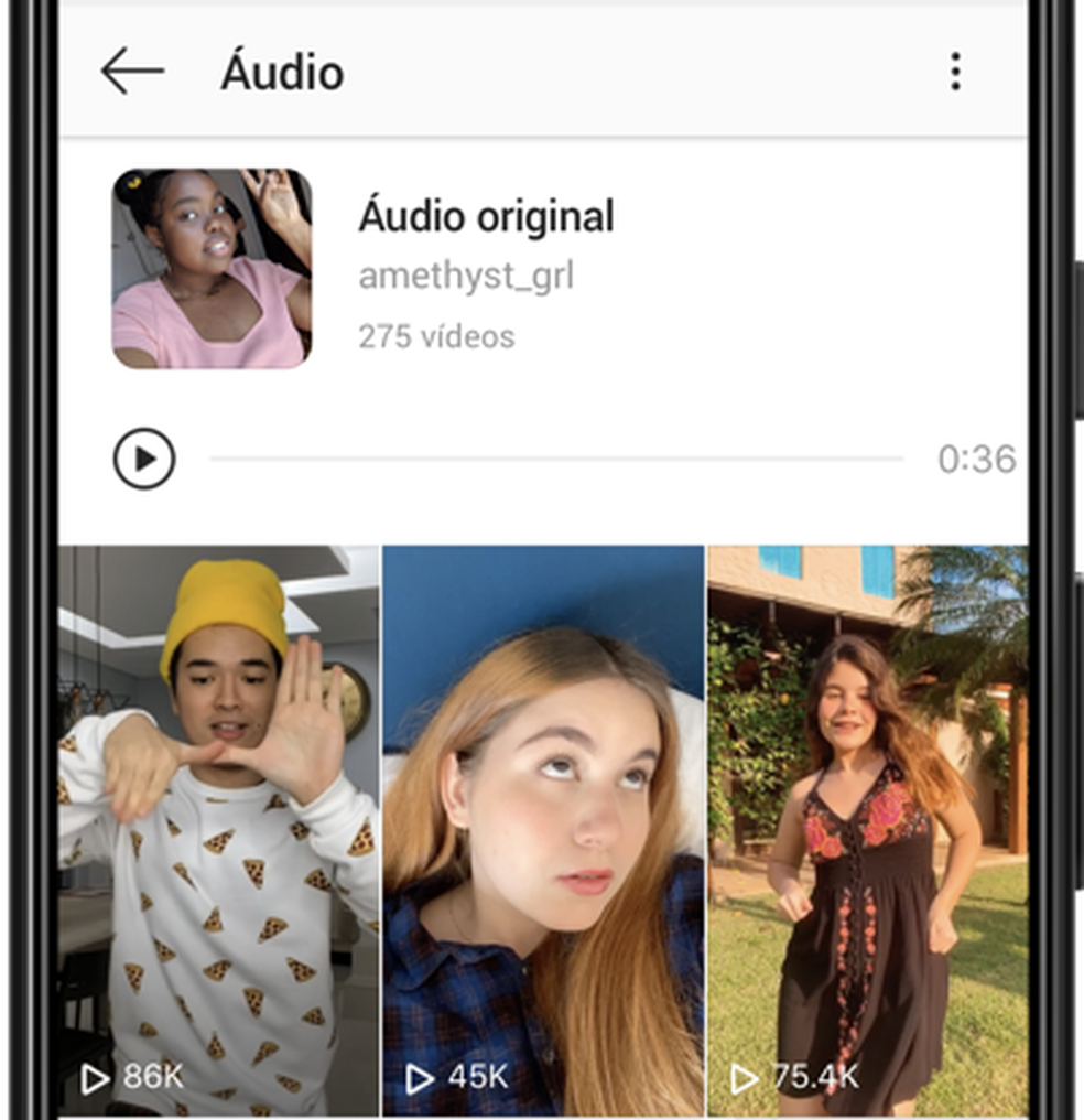 Será possível visualizar e utilizar áudios criados por outras pessoas no Reels. — Foto: Divulgação/Instagram