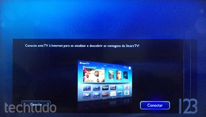 Caso sua TV não conecte, clique em "Conectar" e "C/Fios" (Foto: Dario Coutinho/TechTudo)
