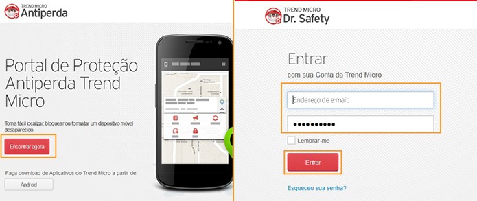 Acesse o link do mobile security para localizar o celular perdido (Foto: Reprodu??o/Barbara Mannara)