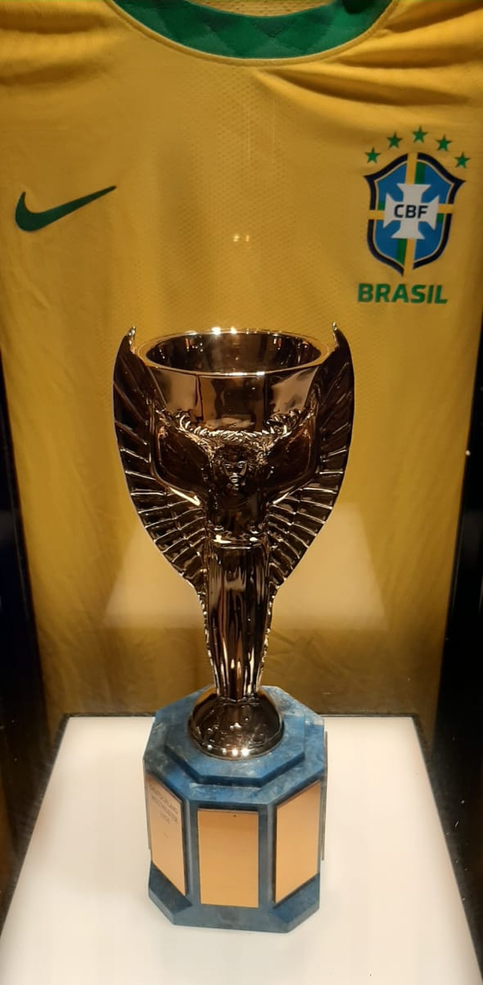 Camisa da seleção brasileira é uma homenagem à conquista de 70 — Foto: Márcio Iannacca / ge.globo