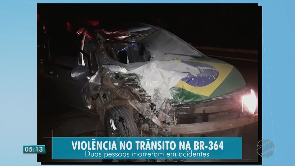 Motociclista e motorista morreram em acidentes em Rondonópolis (MT) (Foto: TV Centro América)