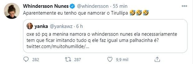Whindersson Nunes rebate crítica a seu namoro (Foto: Reprodução Instagram)