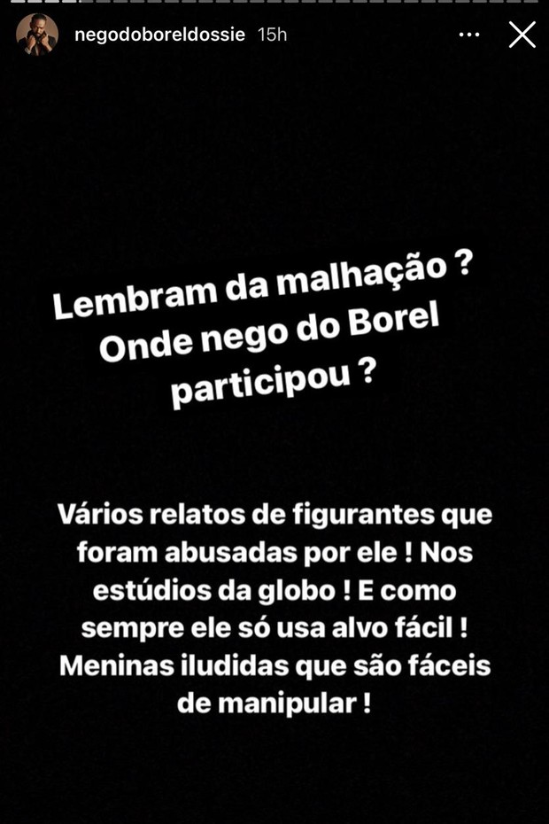 Perfil no Instagram posta supostas informações sobre Nego do Borel (Foto: Reprodução/Instagram)