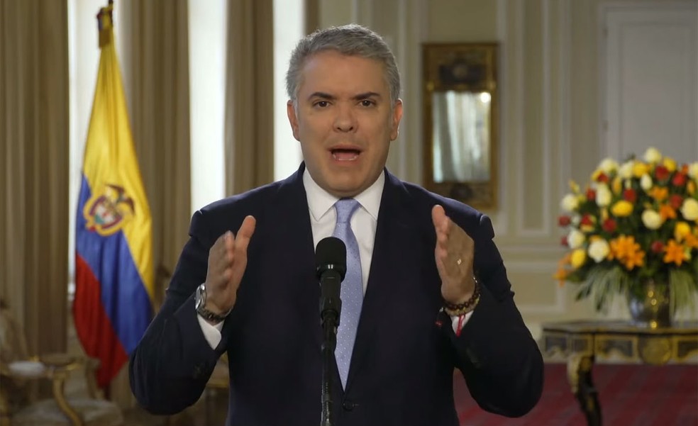 O presidente da Colômbia, Iván Duque — Foto: Reprodução / Youtube / Presidência da Colômbia