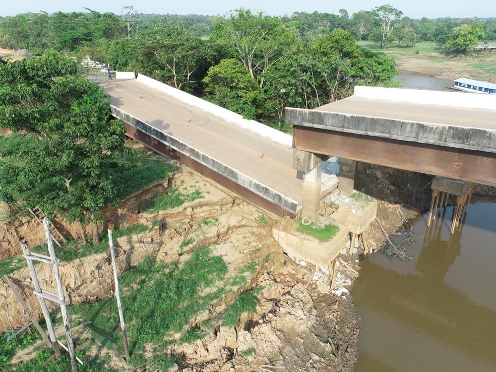 Ponte Autaz Mirim da BR-319 desaba no Amazonas — Foto: Associação de Amigos e Defensores da BR-319/ Divulgação