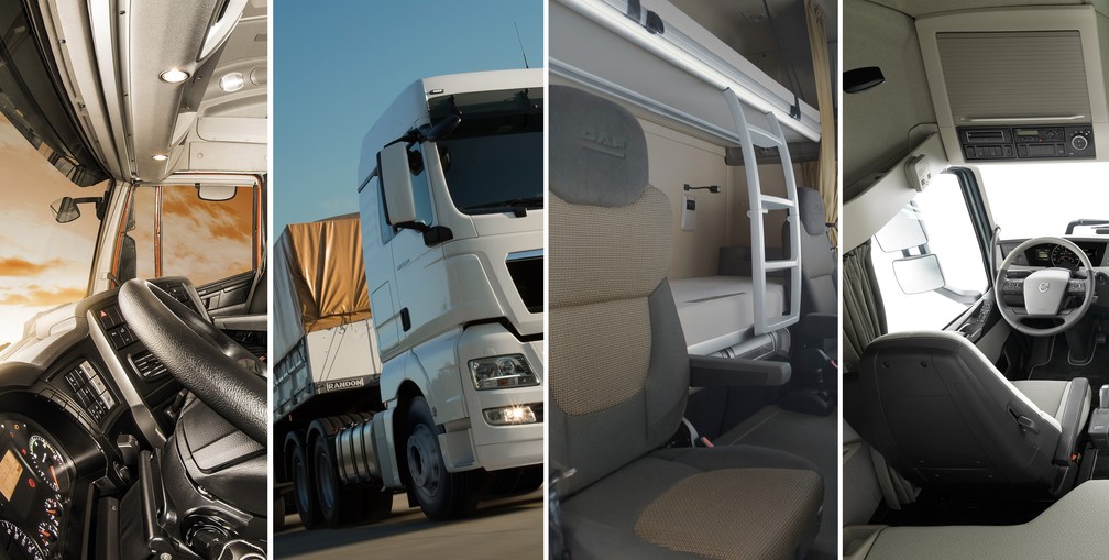 Caminhões de luxo têm mordomias e alta tecnologia (Foto: Iveco/Man/DAF/Volvo/Divulgação)