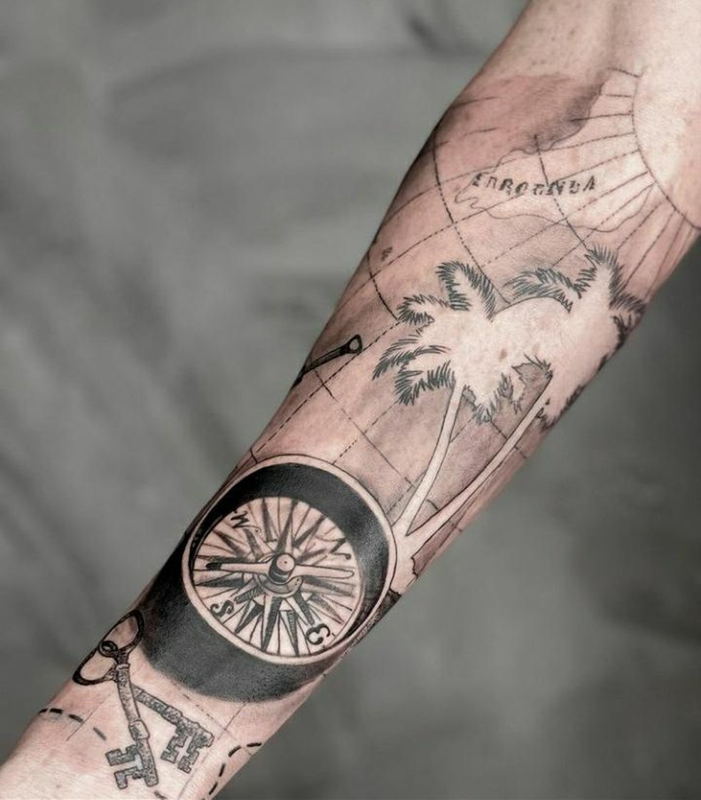 11++ Bússola Com Mapa Mundi Sem Tatuagem Nao Info