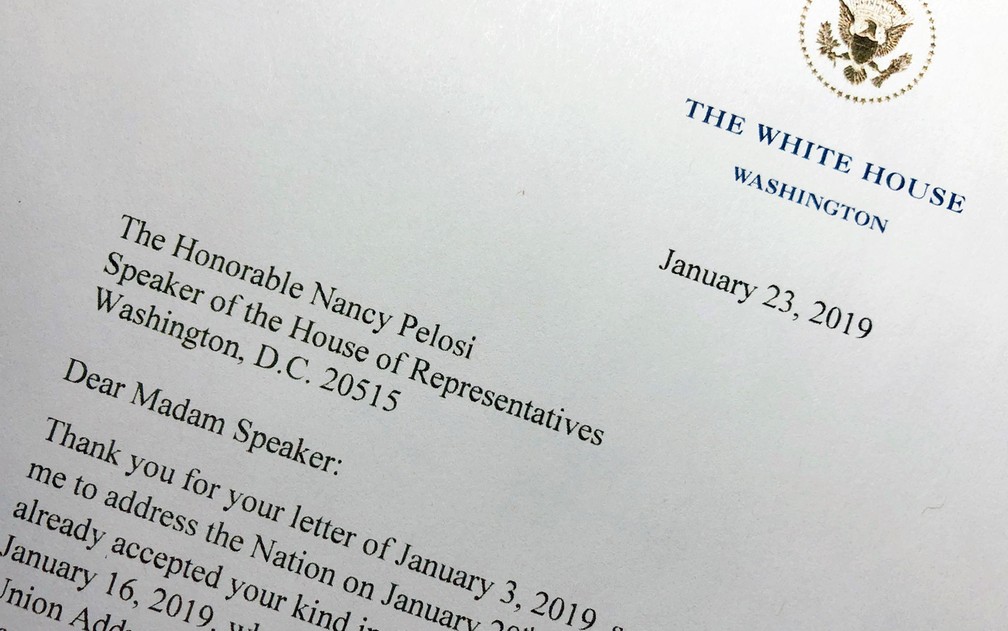 Em Carta Trump Diz Que Ira Fazer Discurso Do Estado Da Uniao