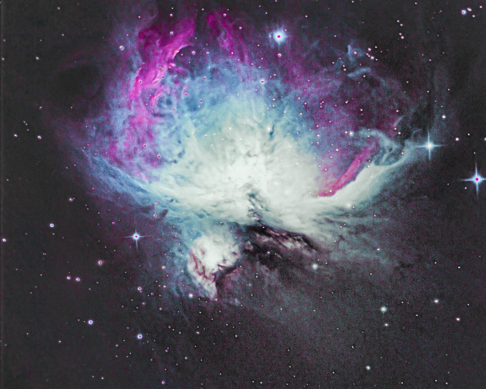 Nebulosa de Órion foi fotografada com técnica nunca utilizada pelo observatório da Unesp de Bauru (SP) — Foto: Observatório Didático de Astronomia “Lionel José Andriatto”/Divulgação