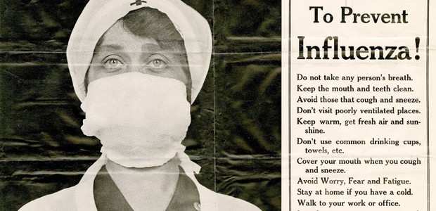 Poster produzido pelo Conselho de Defesa do Estado de Connecticut sobre como previnir a Influenza (Foto: Divulgação)