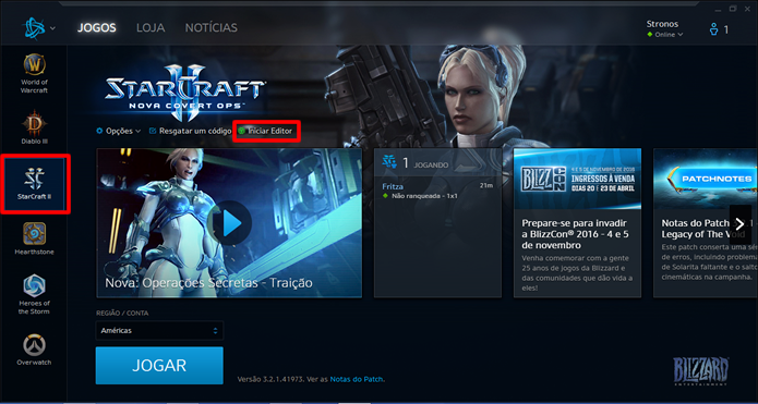 Clique na opção indicada para baixar o editor de mapas do StarCraft 2 (Foto: Reprodução/Daniel Ribeiro)