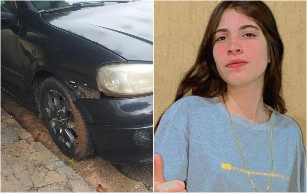 Carro usado pelo suspeito de cometer o crime à esquerda; vítima que morreu atropelada à direita  — Foto: Arquivo Pessoal 