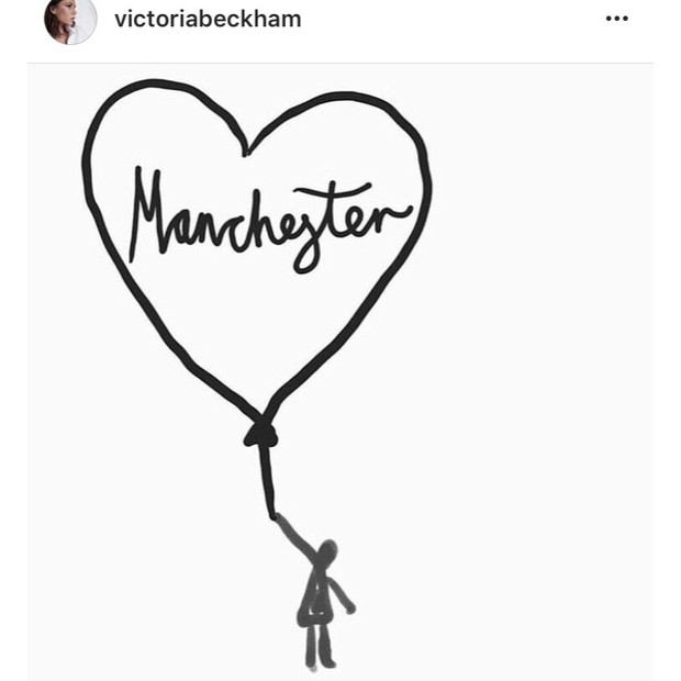 Victoria Beckham: "Meus mais sinceros sentimentos e orações para todos aqueles afetados pela tragédia que tomou conta de Manchester" (Foto: Instagram/Reprodução)
