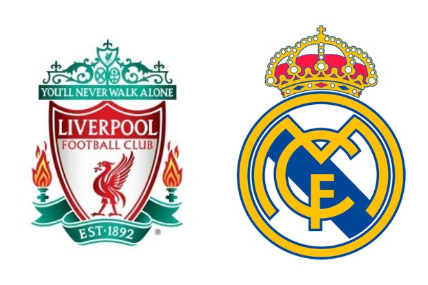 Escudos do Liverpool e do Real Madrid (Foto: Divulgação)
