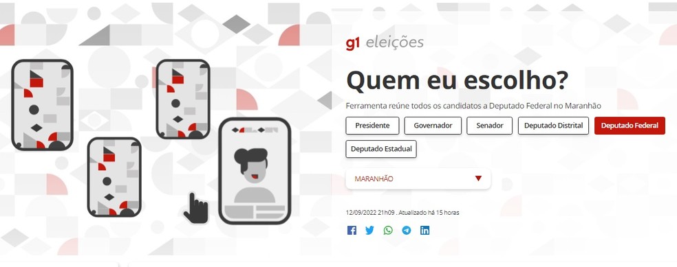 Ferramenta reúne candidatos a governador, senador, deputados federais e estaduais no Maranhão — Foto: Reprodução/g1