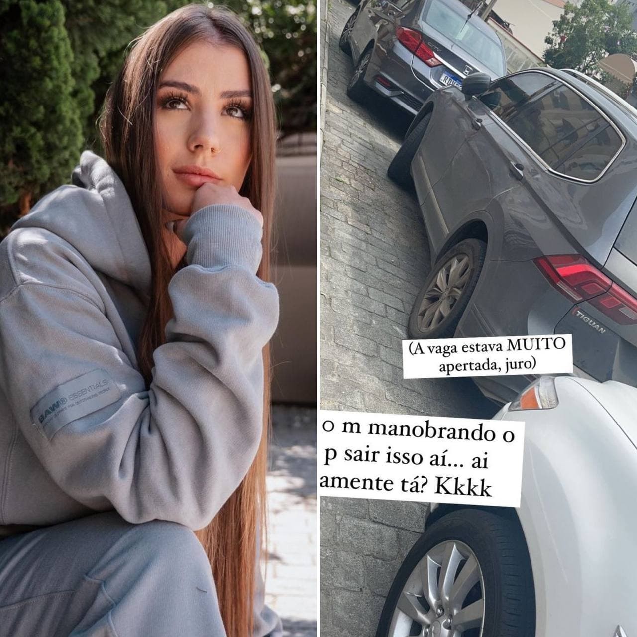 Maria Lina mostra perrengue que passou com o carro nas redes sociais (Foto: Reprodução / Instagram)