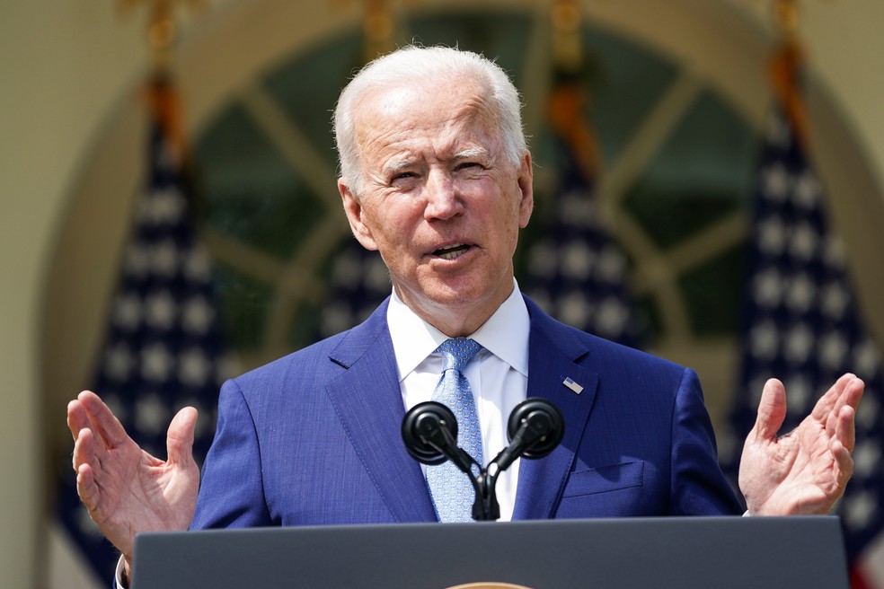 Presidente Joe Biden em 8 de abril de 2021 — Foto: Kevin Lamarque/Reuters