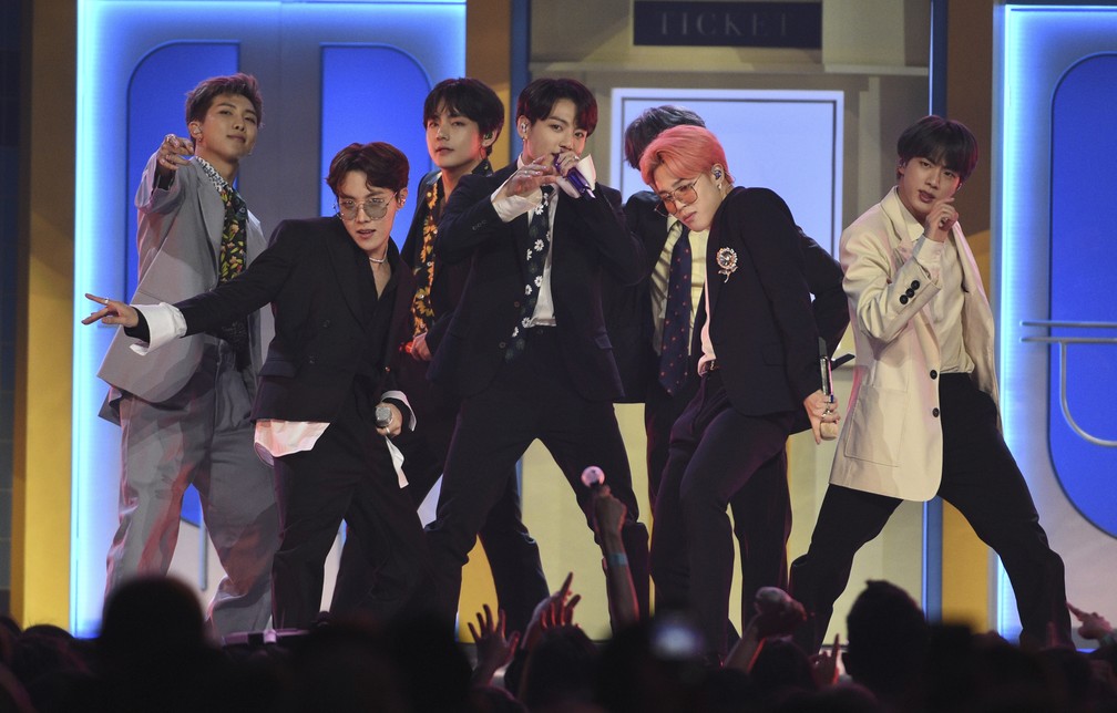 BTS se apresenta no Billboard Music Awards 2019 â€” Foto: Chris Pizzello/Invision/AP