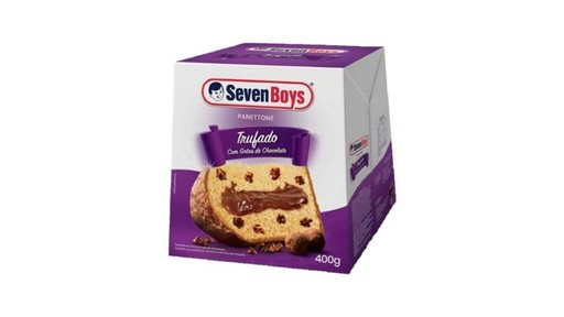 Seven Boys. Panettone Trufado com Gotas de Chocolate. 400 g. R$ 20