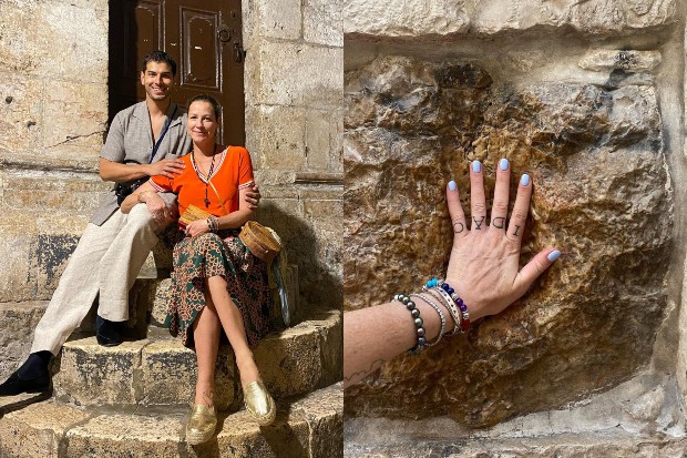Luana Piovani posa ao lado do namorado, Lucas Bitencourt, em passeio por Jerusalém, em Israel (Foto: Reprodução/Instagram)