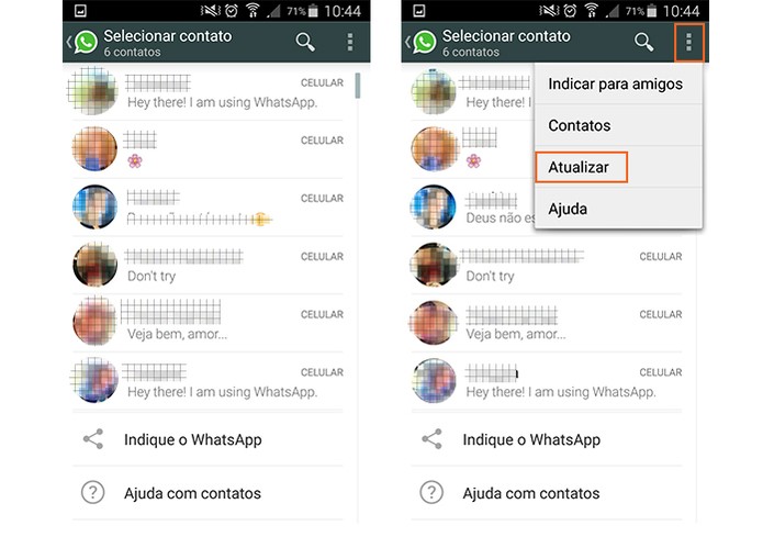 Visualize a lista de contatos que j? podem receber chamadas no WhatsApp (Foto: Reprodu??o/Barbara Mannara)