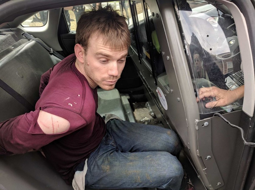 Foto de Travis Reinking preso foi divulgada pela polÃ­cia (Foto: Twitter/PolÃ­cia de Nashville)