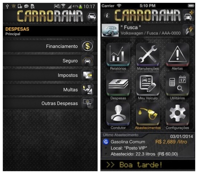 Carrorama é um aplicativo que controla os gastos e as manutenções do carro (Foto: Divulgação)