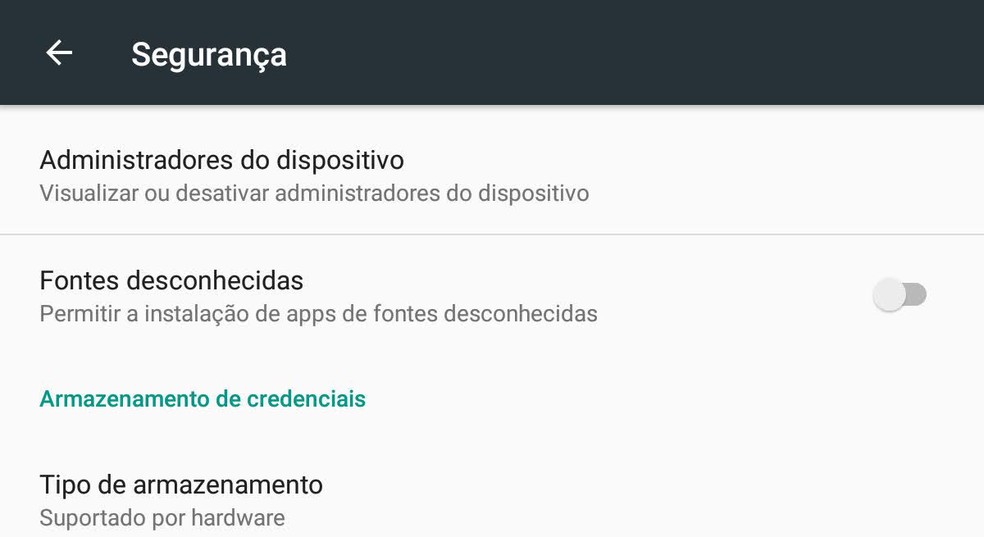 : Autorização para instalar aplicativos de fontes desconhecidas no Android deve ser desativada para ajudar a evitar ataques — Foto: Reprodução