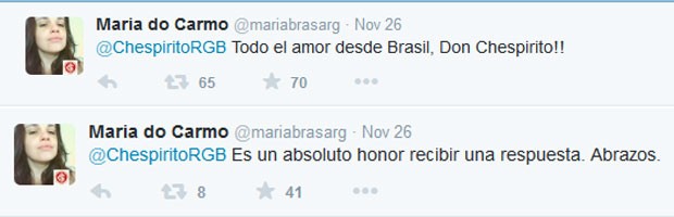 Maria do Carmo respondeu ao humorista agradecendo o tuíte (Foto: Reprodução/Twitter)