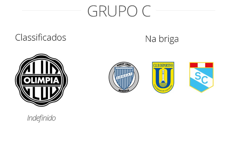 Panorama do Grupo C da Libertadores — Foto: Infoesporte
