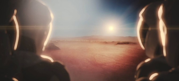 Animação mostra como seria a chegada dos viajantes a Marte (Foto: Reprodução/Youtube/SpaceX)