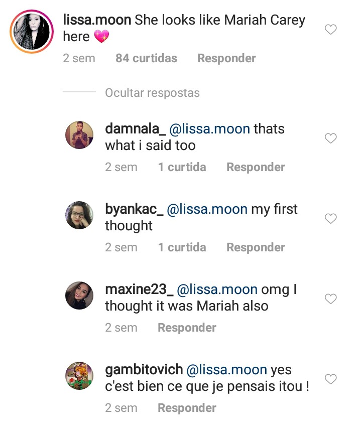 Fãs comentam semelhança entre Belle Silva e Mariah Carey (Foto: Reprodução Instagram)