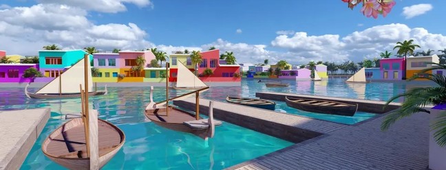 O projeto da Maldives Floating City, a primeira cidade flutuante do mundo, que ficará nas Maldivas — Foto: Reprodução