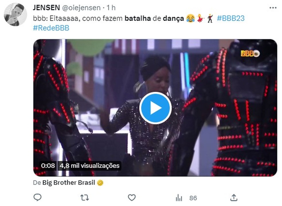 Brothers dançam com robôs em festa do Top 5, no BBB 23 — Foto: Reprodução/Twitter