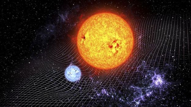Segundo Einstein, os corpos têm um efeito de curvatura na estrutura do espaço-tempo ao seu redor (Foto: SCIENCE PHOTO LIBRARY via BBC)