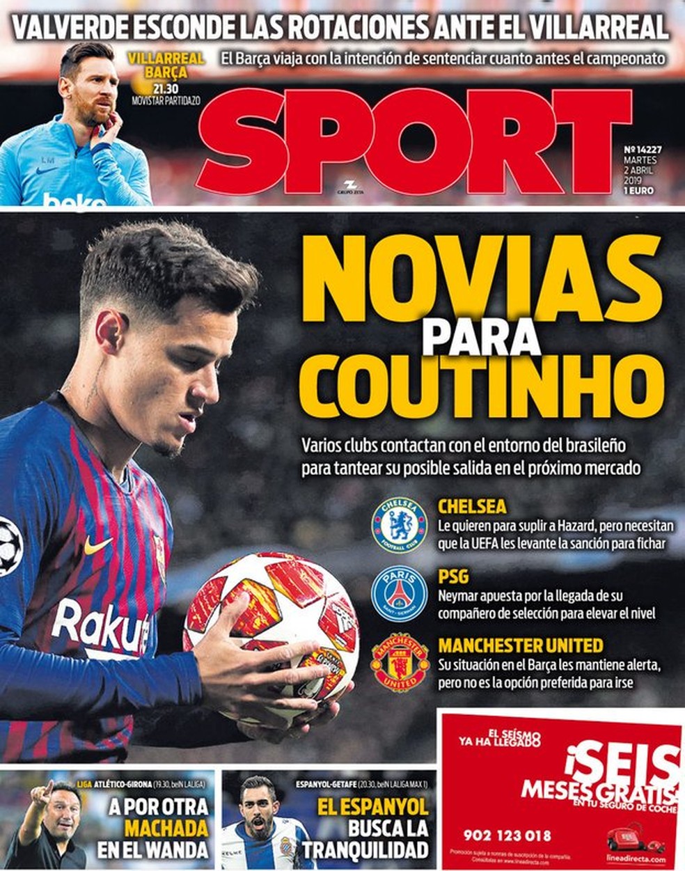 Philippe Coutinho pode deixar o Barcelona — Foto: Reprodução / Sport