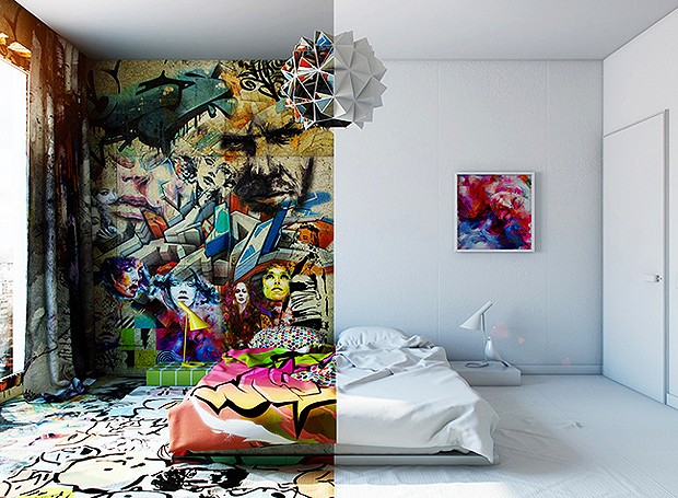 Você ficaria em um quarto assim, tão bipolar?  (Foto: Divulgação/Pavel Vetrov)